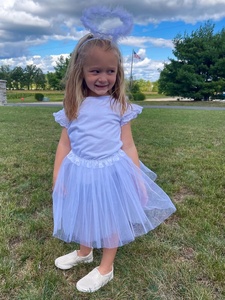 Fascia per capelli con aureola d'angelo in piume bianche e gonna tutù per bambini, costume cosplay di Halloween - Product Image 2
