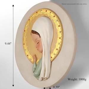 Statue Religiose Cattoliche in Stock, Statua Esterna della Vergine Maria in Preghiera, <span class=keywords><strong>Madonna</strong></span> Decorativa da Parete 24 cm - Product Image 6