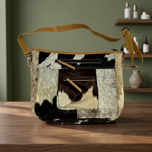 Sacs à bandoulière en cuir véritable de haute qualité BS INTERNATIONAL, fermeture à glissière, logo brodé, imprimés animaliers imperméables - Product Image 1