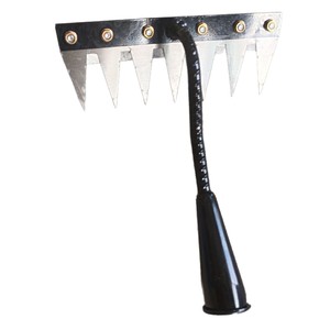 Manganese Steel Rake 5 6 7 8 Teeth Powder Coated Black Paint Farming Tool Weeding Tilling Hoe Industrial Grade - Product Image 2
