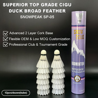 SNOWPEAK SP-05 Volants de badminton en plumes en gros, stabilité de vol A+ pour les centres d'entraînement et les clubs de badminton