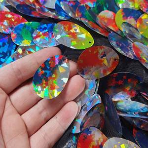 Tissu de maille de paillettes de Lurex Paillette de Style argenté holographique de <span class=keywords><strong>disco</strong></span> pour la tapisserie d'ameublement de maison de vêtement - Product Image 2
