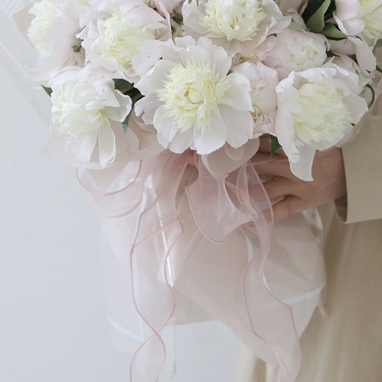Fresh Fish Tail Chiffon Ribbon Silk Pearl Edge Handmade Edging Packaging Ribbon Bouquet Wrapping Bow Drying Ribbon