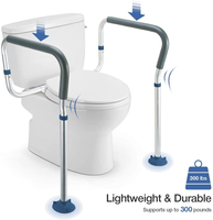 Barre d'appui de sécurité réglable en aluminium pour toilettes, antidérapante, sans perçage, pour personnes âgées, seniors, handicapées, femmes enceintes, aides de bain