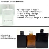 Flacon compte-gouttes en verre de haute qualité pour parfum, 15 ml, 30 ml, flacons compte-gouttes rectangulaires en verre transparent pour sérums avec bouchon à vis en plastique