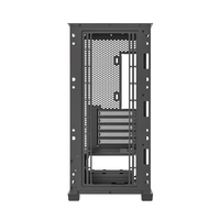 Boîtier de jeu pour ordinateur MicroATX Mid Tower en alliage d'aluminium à flux d'air élevé, panneau avant noir, avec fenêtre latérale