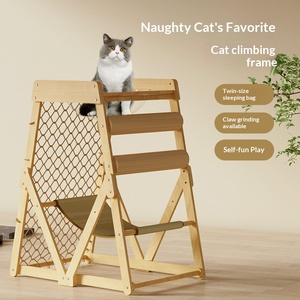 Structure d'escalade en bois massif pour chat, nouvelle griffoire auto-escaladante, filet à griffer, jouet pour chat - Product Image 4