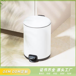 Cubo de Basura de Acero Inoxidable Cilíndrico de 2 kg con Pedal Silencioso para Uso en Interiores, Cocina, Baño, Dormitorio, Sala de Estar - Product Image 3