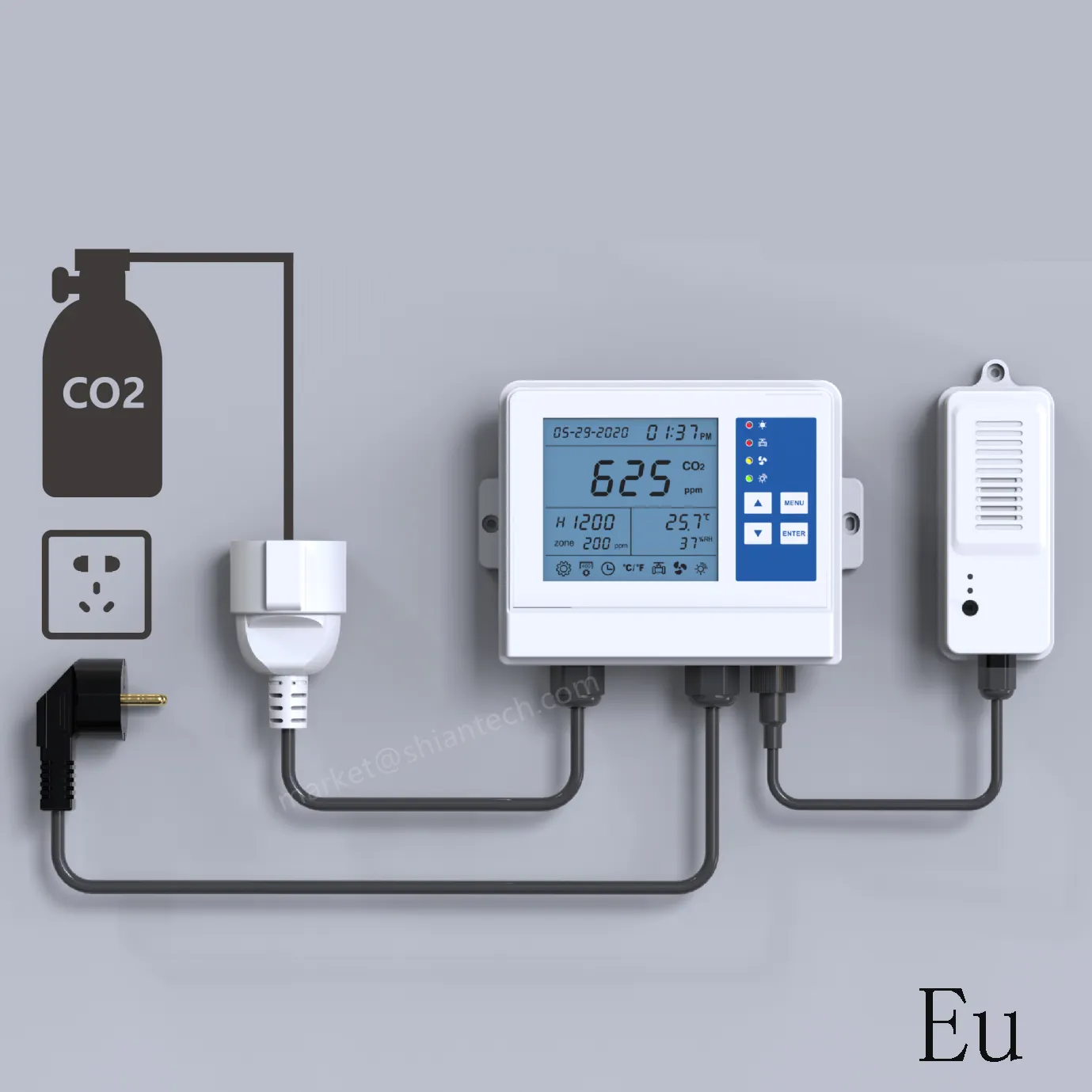 Kapalı hava kalitesi karbon dioxixde monitör ve denetleyici, CO2 kontrolörleri için yetiştirme odası