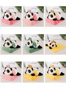 Peluche per Bambini a Forma di <span class=keywords><strong>Panda</strong></span>, Cuscino e Coperta 2-in-1, Cuscino per Pisolino con Imbottitura in Cotone PP per Ufficio e Casa, Vendita all'Ingrosso - Product Image 6