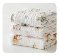 Couverture d'emmaillotage pour bébé en mousseline 100% coton à 6 couches, impression numérique, réversible, couverture de bain, couverture pour tout-petit