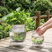 Vase en plastique PET transparent incassable KAJI modèle 8821, aquarium écologique créatif pour plantes hydroponiques, support de bureau