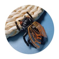Figurine d'insecte réaliste en plastique, jouet miniature, modèle de cigale