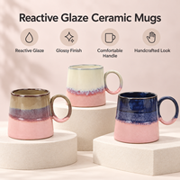 Mug à café en céramique à glaçure réactive bicolore personnalisé avec boîte cadeau, fournisseur en gros OEM ODM, tasses en céramique à glaçure réactive modernes