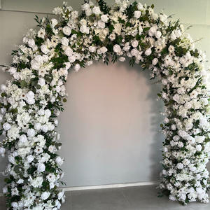 Arche fleurie de mariage M-UFA062, nouveau design, en forme de U, arche fleurie artificielle en roses pour arrangements de mariage. - Product Image 4
