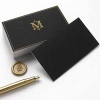 Cartes de visite personnalisées en feuille d'or, estampage à chaud personnalisé, noir mat de luxe, vente en gros, support de conception gratuit