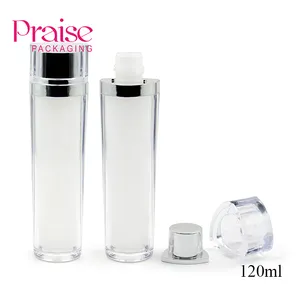 Wholesale high-quality double wall plastic pump bottle skin care products packaging empty 120ml triangle lotion bottle