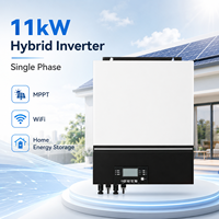 Onduleur solaire hybride haute performance 11 kW monophasé à onde sinusoïdale pure MPPT WiFi pour usage résidentiel et stockage d'énergie quotidien