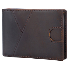 Nouveau Portefeuille Homme en Cuir Véritable Pleine Fleur Marron Personnalisé avec Logo, Portefeuille Bifold en Cuir Pur Anti-RFID Effet Vieilli - Product Image 3
