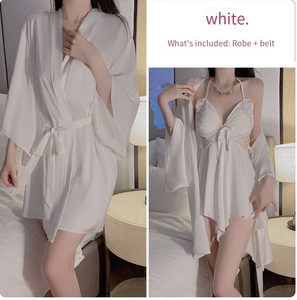 Lingerie Sexy rose pour femmes vêtements de nuit en maille beauté <span class=keywords><strong>dos</strong></span> hauts de nuit avec short pyjama ensemble taille élastique <span class=keywords><strong>fermeture</strong></span> pour l'été - Product Image 2