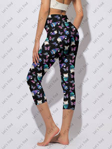 เลกกิ้งผู้หญิงรุ่นใหม่ขายดี ทรงเอวสูง เนื้อผ้านุ่มพิเศษ ระบายอากาศดี ถักทออย่างประณีต ผ้าไหมนมขัดสองชั้น ซีรีส์ก็อบลิน - Product Image 4