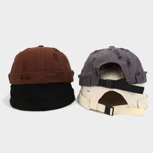 2024 Autumn Fall New Arrival Trendy Worn Out Brimless Dad <b>Hat</b> Baseball Cap Distressed Docker <b>Hat</b> - Product Image 1