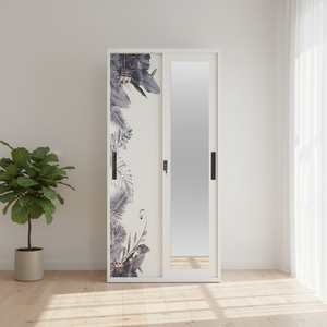 Armario de Acero Impreso con 2 Puertas Corredizas y Espejo, Diseño Personalizado, Armario Metálico para Almacenamiento <span class=keywords><strong>en</strong></span> Hoteles - Product Image 6