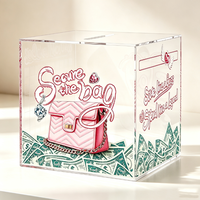Tirelire personnalisée en acrylique transparent 10K pour adultes, défi d'épargne Smash Box, coffre-fort à monnaie à ouverture par bris, boîte de collection de pièces de monnaie