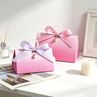 Boîte à bonbons de mariage haut de gamme, étui à dragées portable avec ruban et nœud, emballage en carton de luxe, sac cadeau, fabricant en gros
