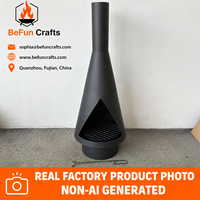 BeFun Crafts – Grande cheminée extérieure en acier Corten pour brûler du bois, foyer de patio avec grille à bois – Fournisseur OEM ODM