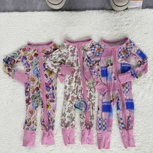 Pakaian Bayi Bambu Baru Lahir Grosir Kustom RTS 2026 untuk Anak Perempuan dan Laki-Laki, Romper Bayi Kasual Dua Arah - Product Image 1