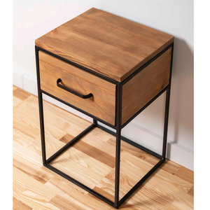 Bedroom Luxury Wooden and Metal Modern Customized Nightstands Small Bedside <b>Table</b> Portable <b>Wall</b> <b>Mounted</b> Night Stand With Drawer - Product Image 1