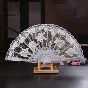 En gros personnalisé en plastique dame pliant dentelle rose paillettes <span class=keywords><strong>danse</strong></span> ventilateurs à main pour mariage - Product Image 2