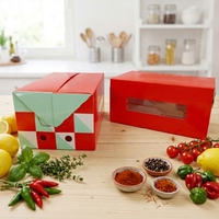 Boîtes à emporter jetables de qualité alimentaire auto-établissantes avec fenêtre personnalisable, trous de ventilation et papier sulfurisé résistant à la graisse
