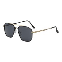 Nouvelles Lunettes de Soleil Homme Style Européen et Américain, Monture Métallique Double Pont, Verres Plein Cadre UV400, Lunettes Haut de Gamme Tendance et Élégantes