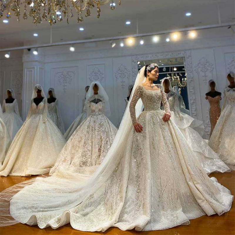 Новинка 2022, модное блестящее платье Ns005 с длинным рукавом для выпускного вечера, свадебное платье с открытой спиной и блестками, свадебное платье