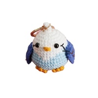 Pendentif oiseau de dessin animé tissé à la main transfrontalier, porte-clés poussin en crochet, breloque de sac faite à la main, produit fini