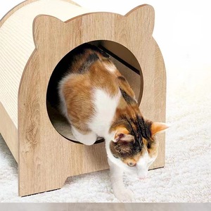 เตียงแมวไม้เนื้อแข็งพร้อมเสาข่วน 36x36x40 ซม. สำหรับแมวในบ้าน - Product Image 1