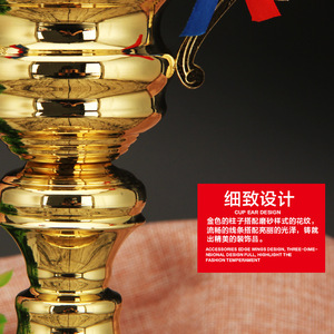 <span class=keywords><strong>2022</strong></span> World Popular Cheap Metal Soccer Souvenirs Sports Football Metal Trophy Cup con Black and Gold Ball puede agregar accesorio - Product Image 2