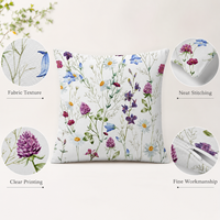 Housses de coussin décoratives 45*45cm, motif floral végétal sauvage, pour salon et chambre à coucher