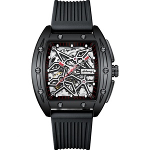 AILANG 8616 Montre automatique pour homme, rectangulaire, tendance, à cadran ajouré, étanche, avec logo personnalisé - Product Image 1