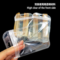 Sac en poly transparent double pochette à fermeture éclair transparente porte-clés poupée ornement sac en plastique sacs d'emballage ronds
