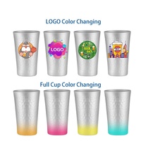 Logo personnalisé Bar Promotion Tasse en aluminium à couleur changeante magique Tasse à bière froide Tumbler Mug