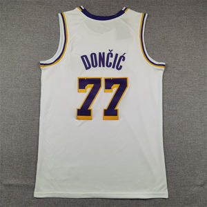 Novos Estilos e Vendas Quentes de 2024, Camiseta Bordada em Roxo para Homens, Popular no Basquete # Camisa de Luka Doncic do Los Angeles, número 77 - Product Image 1