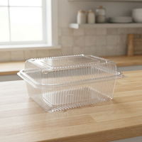 Boîte à charnière en PET transparente, capacité 2000 ml / 67 oz, gamme de boîtes à charnière en PET - Vente en gros de boîtes à charnière en PET pour boulangerie