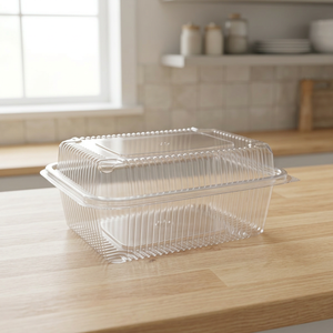 Boîte à charnière en PET transparente, capacité 2000 ml / 67 oz, gamme de boîtes à charnière en PET - Vente en gros de boîtes à charnière en PET pour boulangerie - Product Image 3