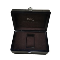 Boîte à montre simple en bois laqué brillant, finition acajou foncé, charnière dorée, boîte cadeau de luxe pour montre-bracelet