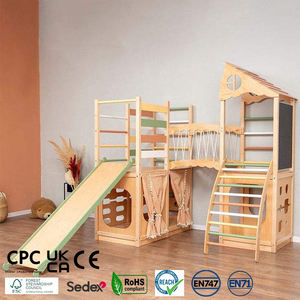 อุปกรณ์สนามเด็กเล่นในร่มที่ปรับแต่งได้ ปลอดภัย และเป็นมิตรกับสิ่งแวดล้อม ออกแบบอย่างมืออาชีพด้วยไม้สำหรับเด็ก - Product Image 1