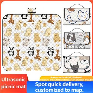 Tapis de pique-nique rectangulaire en tissu Chunya, imperméable, anti-humidité, antidérapant, en coton épaissi à ultrasons, portable pour le camping en plein air - Product Image 3