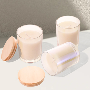 Lọ đựng nến thủy tinh trong suốt, thiết kế tùy chỉnh thời trang, sang trọng, óng ánh cầu vồng, có nắp đậy, đựng nến thơm. - Product Image 4